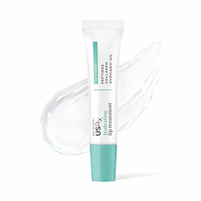 Urban Skin Rx® Pro Strength Hydrating Collagen & Peptides Daily Lip Treatment, Non-Sticky, Ultra-Moisturizing Balm, Smooths, Softens & Plumps Dry & Chapped Lips, Clear, 0.31 Oz (Packaging May Vary)