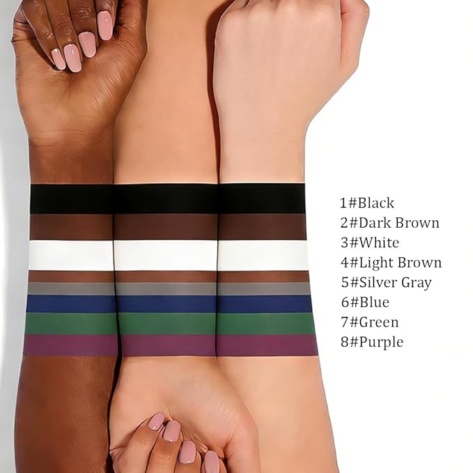 4Pcs Retractable Creamy Eyeliner & Eyeshadow Sticks for Women, Black White Brown Blue Purple Green Gray Colors, Ultra Pigmented Eye Pencils, Matte Satin Finish,Vegan (4 Pcs: 05# Light Brown)