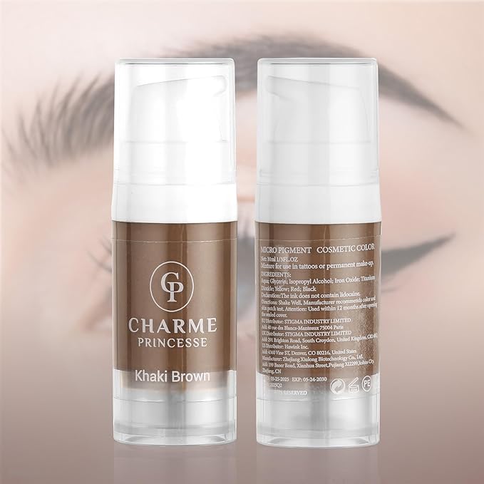 Charme Princesse Permanent Makeup Ink Microblading Ink Eyebrow Eyeliner Vegan Tattoo Ink 10ml Eyebrow Pigments Permanent Makeup Inks for Eyebrow Tattoo Plant Inks