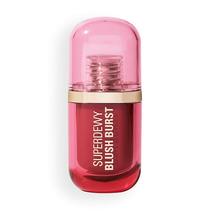 Revolution, Superdewy Liquid Blush Burst, Buildable Color for Cheek, Serum Formula with Peptides & Hyaluronic Acid, Vegan & Cruelty-Free, Rose All Day Dusty Pink, 0.14 oz