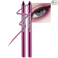 2 PCS Grape Purple Eyeliner Pencil, Cream Gel Waterline Eyeliner Smooth Waterproof Smudge-Proof Lasting Bold High-Pigmented Matte Eye Liner Pen Eyeshadow Makeup for Women with Sharpener