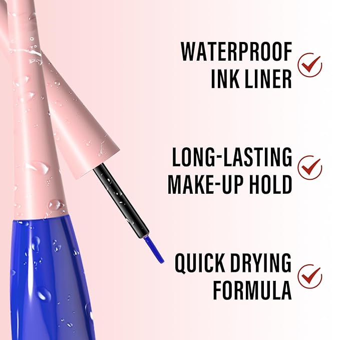 Boobeen Liquid Eyeliner Pen, Colored Eye Liner Waterproof Smudge Proof, Eyeliner Ink Liner with Precision Tip for Bold Eye Looks