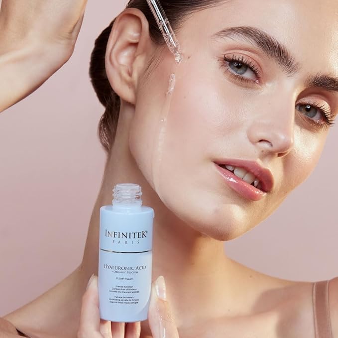 Infinitek Paris Hyaluronic Acid Serum with Organic Silicon | Deep Hydration & Firming Face Serum for Anti-Aging, Smoothing Fine Lines & Wrinkles | Facial Skincare | 1 fl oz / 30 ml