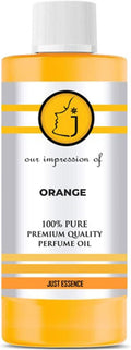 Just Essence Orange Fregrance Perfume Oil for Perfume Making, Personal Body Oil, Soap, Lotion, Candle Making & Incense | Premium Quality Undiluted & Alcohol Free | 8 Fl Oz