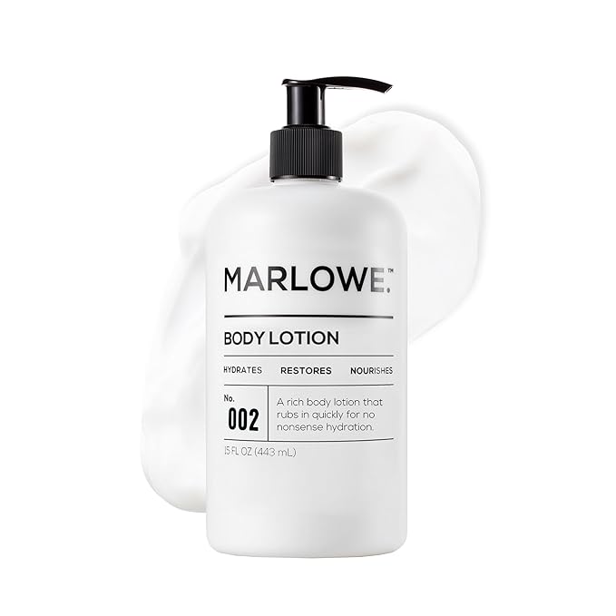 MARLOWE. Body Lotion for Men, 15 oz Pump, Hydrating & Nourishing Daily Moisturizer for Dry Skin, Non-Oily, Clean Vegan Formula with Aloe Vera & Amino Acids, Original Fresh Sage & Fir Scent