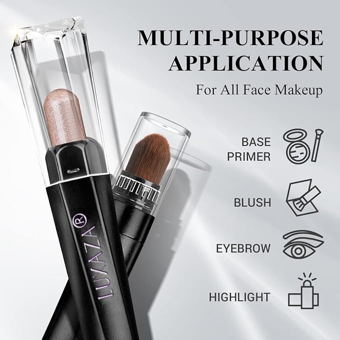 LUXAZA PRO Brown Eyeshadow Stick Makeup Set 10PCS, Neutral Shimmer And Matte Cream Eye Shadow Palette, Metallic Bronze Smoky Eyeliner Brightener Crayon Pencil Kit, Ideal Gift for Women -Ash Rose
