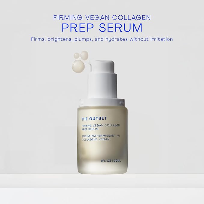 The Outset Firming Vegan Collagen Face Serum, Plumping & Hydrating Facial Serum, Non-Sticky Skin Prep Serum for Fine Lines, Fragrance-Free & Clean for Sensitive, Dry & All Skin Types, 1 fl oz