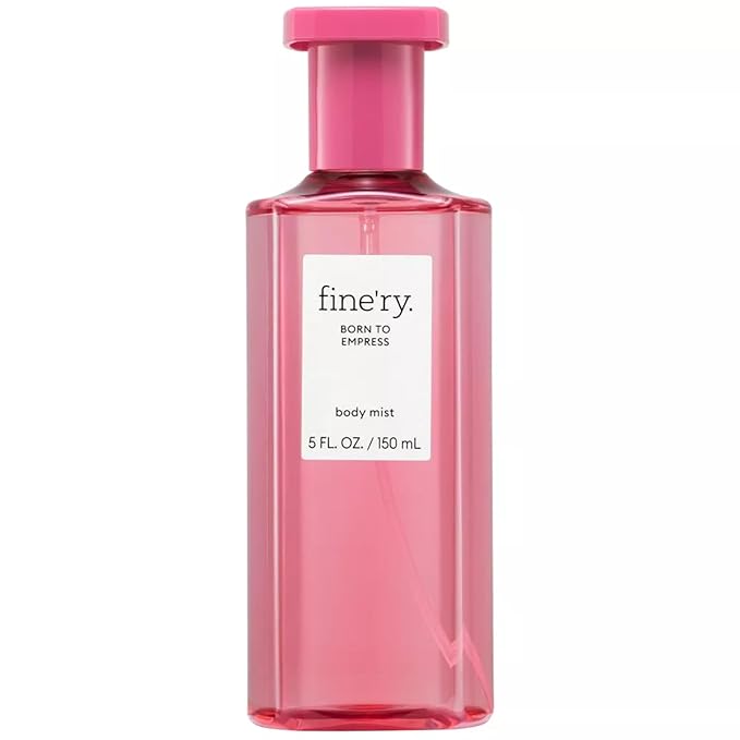Fine'ry Rose Woody Hair + Body Fragrance Mist Spray for Women - Born to Empress - Bright Floral Scent - Pink Rhubarb, Damask Rose & Cypress Wood, Long-Lasting, Vegan, Body Spray for Girls (5 Fl Oz)
