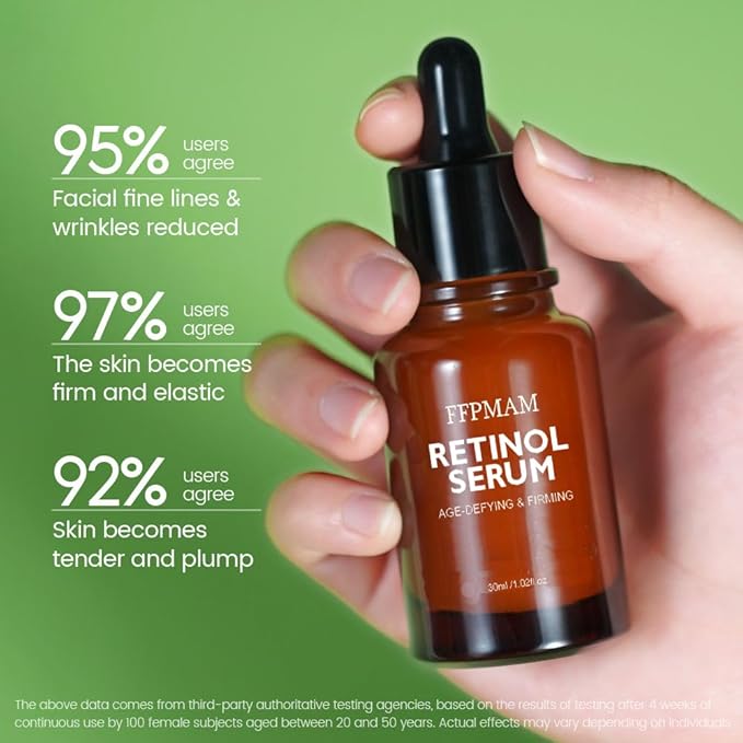 Retinol Serum, Age-Defying and Firming Facial Serum with Hyaluronic Acid, Vitamin E and Antioxidants, Anti-Aging Face Essence, 30ml