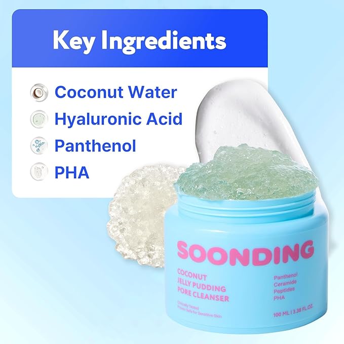 Coconut Jelly Pudding Cleanser | Deep Pore Cleansing & Gentle Exfoliation with Jelly-to-Foam Texture | Hydrating Face Wash with Panthenol, Ceramide & Peptides (100ml)