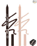Nude Brown Waterline Eyeliner Gel Pencil, Long Stay Eyeliner Waterline Waterproof Smudge-Proof, Safe for Sensitive Eyes, Eye Liner Brightener Pen with Sharpener, Soft Cream Rich Color Eye Makeup Pen