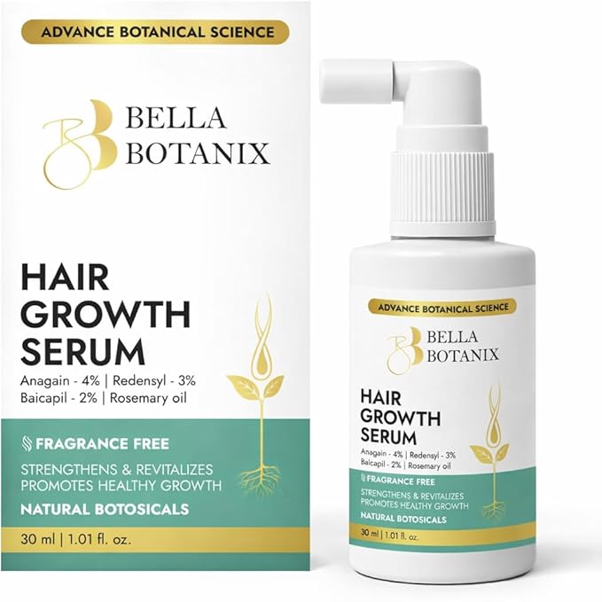 Hair Growth Serum with Redensyl, Anagain & Baicapil – Anti Hair Loss, Hair Fall Control, Rosemary Scalp Serum, Fragrance Free for Men & Women, 30 ml