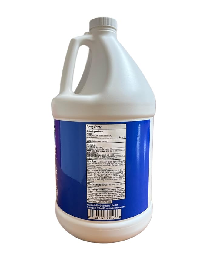 Dermatone Sport Sunscreen Lotion SPF 50 | with Vitamin C & Aloe | Sweat & Water Resistant | Non-Greasy | Broad Spectrum UV Protection| 1 Gallon (128 oz) Pump Bottle