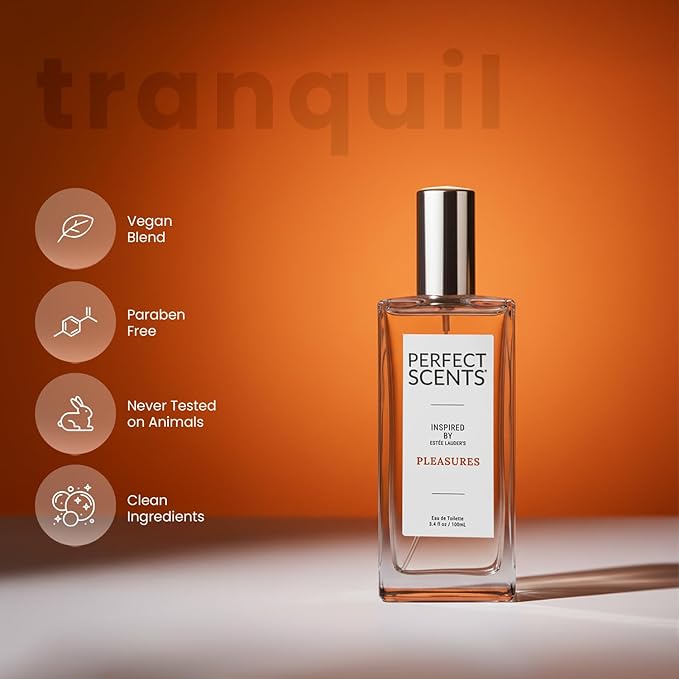 Perfect Scents Fragrances, Inspired by Estee Lauder’s Pleasures, Women’s Eau de Toilette, CLEAN, Vegan, Paraben-Free, Phthalate-Free, Never Tested on Animals, 3.4 Fluid Ounces