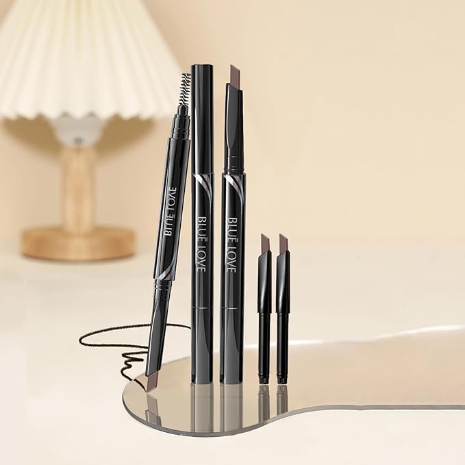 BLUE LOVE Eyebrow Pencil with Refillable Replacement Pack – Long-Lasting, Smudge-Proof, Waterproof, and Natural Finish for All Skin Types (05 Dark Coffee Color)