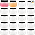 TUZAZO 8 Oz Premium Plastic Tuscany Jars with Lids BPA Free, 24 Pack Empty Sugar Scrub Containers, Round Clear Cosmetic Containers for Body Butter, Lotion, Cream, Gel, Beauty Product