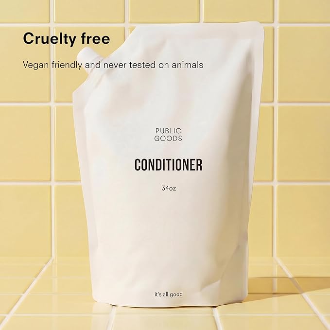 Public Goods Conditioner for Women & Men | Natural Conditioner to Protect & Moisturize Dry Hair | Made with Organic Essential Oils | Sulfate & Paraben Free | Vegan Friendly | 34 Fl Oz Refill