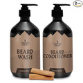 Striking Viking Beard Care Set (Sandalwood) - Paraben & Sulfate Free Shampoo with Jojoba Oil - Deep Clean for All Beard Types (10oz Per Bottle)