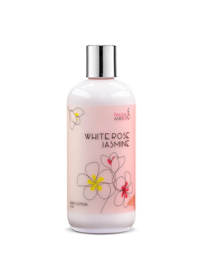 Home Spa Gift 10oz Deep Moisturizing Fragrance Body Lotion & 8 oz. Fine Fragrance Body Mist Set Luxury Self-Care Combo for Women & Girls (White Rose Jasmine) – Mother's Day Gift for Mom