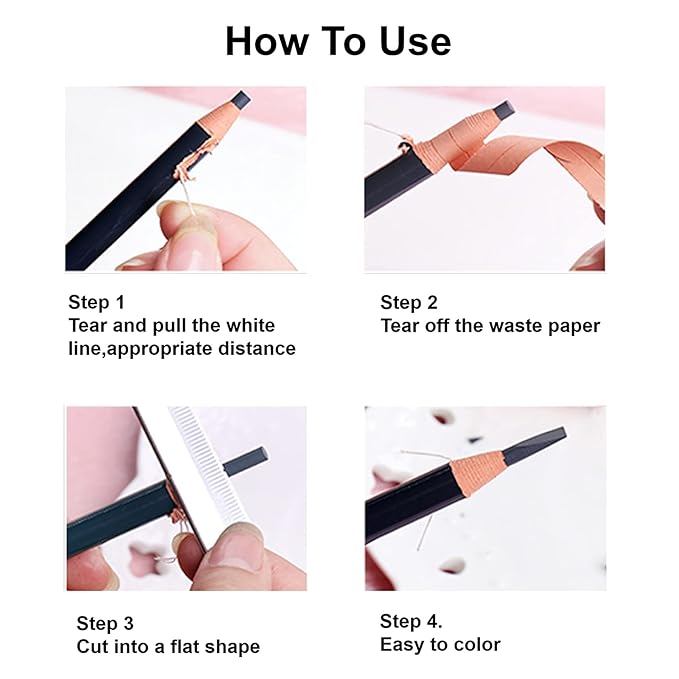 12 Pcs Black Eyebrow Pencils for Women with Sharpener Waterproof and Sweat-Proof Eyebrow Pen Long-Lasting Eyeliner Pencil Create a Natural Eye Brow Makeup