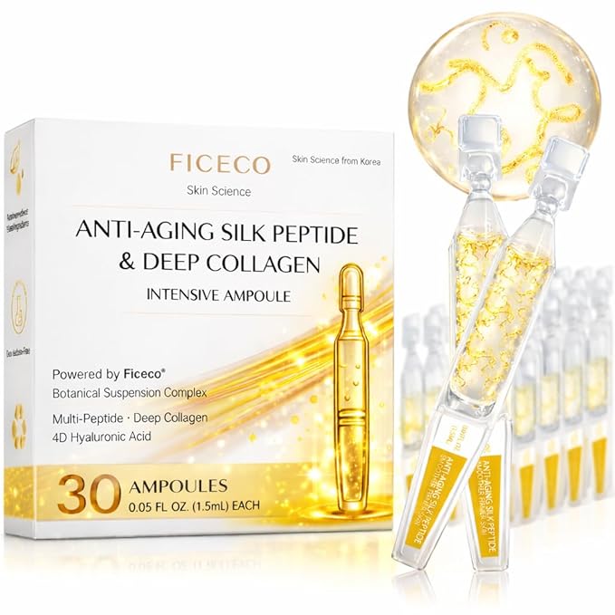 Silk Peptide Lifting Serum, Anti-Aging Hydrating Ampoule, Multi-Peptide Complex, Collagen, Niacinamide, 4D Hyaluronic Acid for Wrinkles, Fine Lines & Radiance