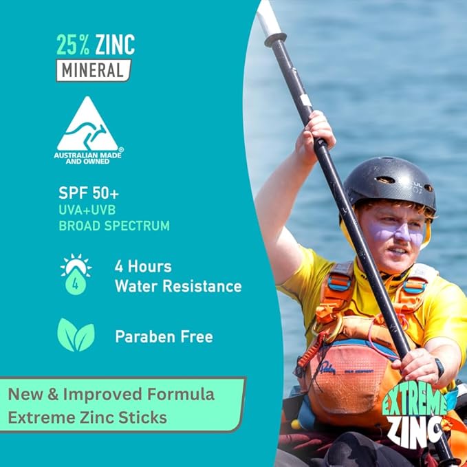 Sun Zapper Extreme Zinc Sunscreen Stick SPF 50+ Purple Sky – Colored Water Resistant Mineral Sunscreen for Face, Zinc Oxide Surf Sunscreen Stick for Water Sports, 15g (0.53 oz), Australian Made