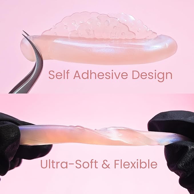 Libeauty Lash Lift Shields Shell Shape, Lash Lift Rods 16 Pcs/8 Sizes, Lash Lift Pads for Eyelash Curling and Lifting, Reusable Silicone Pads for Eyelash Perm Pink