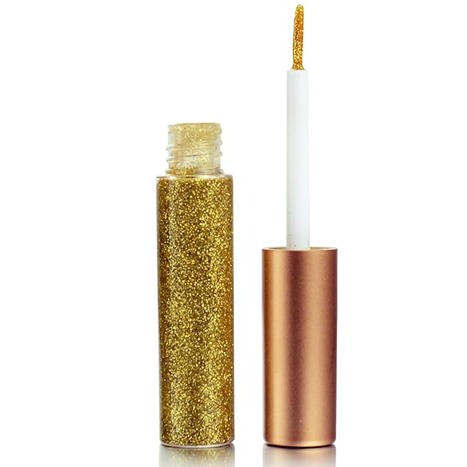 Liquid Glitter-Eyeliner, Shimmer-Water-proof Eye-Glitter Makeup Colorful Eye Liner Liquid Eyeliner (Yellow)