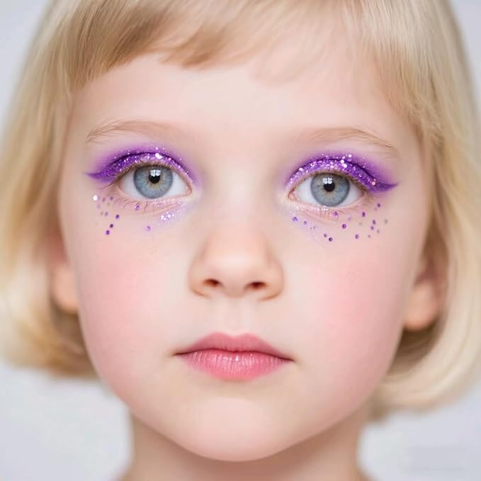 Body Glitter Gel, Mardi Gras Chunky Face Glitter Mermaid Sequins, Sparkly Hair Glitter,Singer Concert Festival Rave Accessories, Halloween Body Painting (#06 Violet)