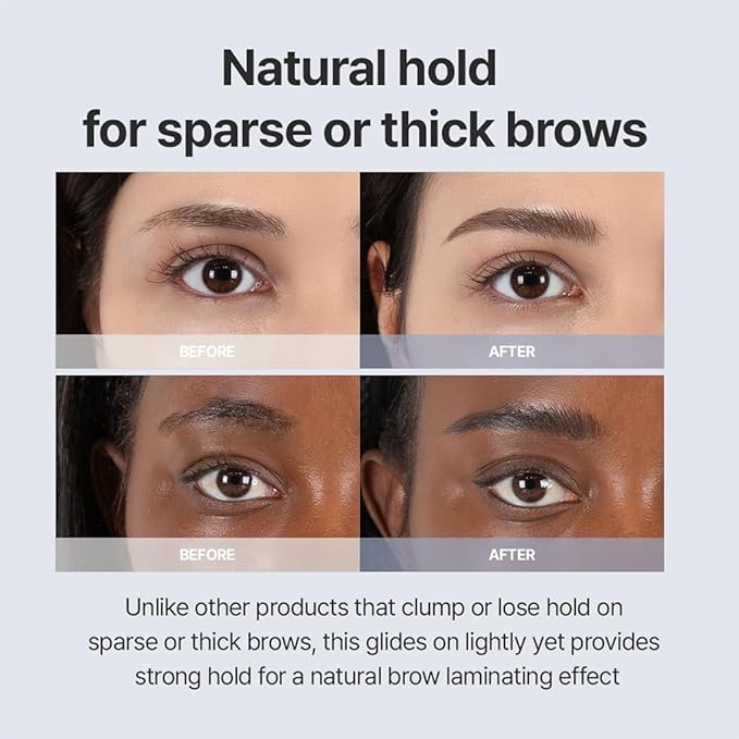 Espoir Laminating Eyebrow Clear Gel, Easy Shaping with Uniquely Designed Applicator, Long-Lasting & Smudge-Free, Non-Sticky and Lightweight Formula, Natural Look, Vegan, Festival Essentials, 0.1 fl oz