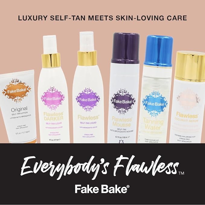 Fake Bake Bronzy Babe Body Glow Face & Body Tinted Moisturizer Lotion, Highlighter, Makeup & Moisturizing Skincare Healthy Color Boost from Plants & Vitamins - For All Skin Tones, Women & Men - 2oz