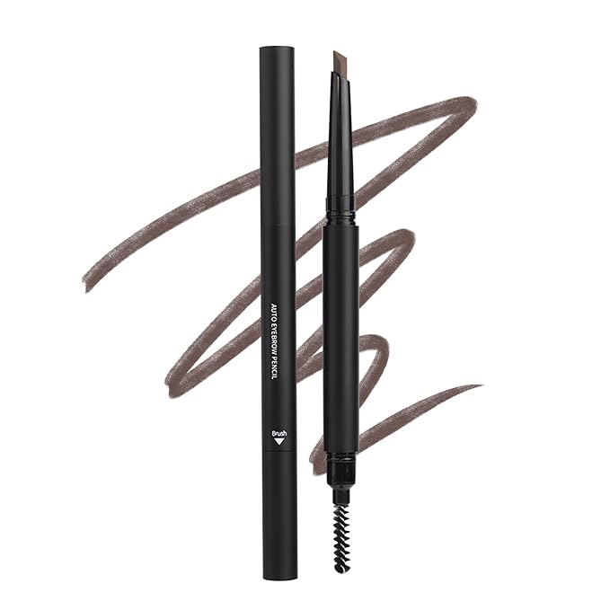 Eyebrow Pencil, Retractable Definer with Dual Brush, Ultra-Fine Tip for Precise Brow Makeup, Waterproof Gel Formula, Natural Hair-Like Strokes, Enhance Beauty (Gray Brown, Diamond)