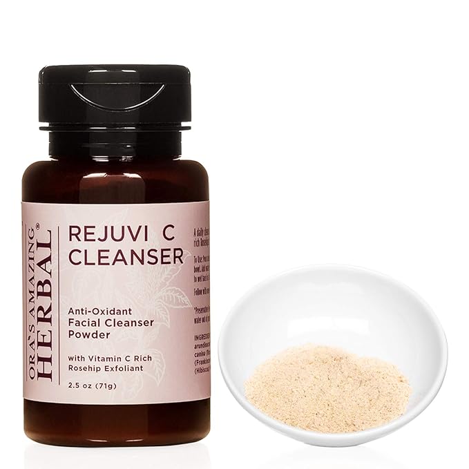Ora's Amazing Herbal Rejuvi C Cleanser Powder Face Wash, Gentle Cleansing Powder for All Skin Types (Rejuvi C Cleanser 2.5 oz)