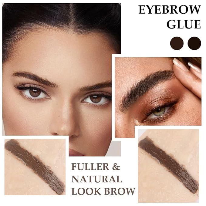 Tinted Thickening Brow Mascara,Brow Glue Eyebrow Gel,Waterproof, Transfer-proof, Brush to Fill in Eyebrows and Cover Gray Hairs - Cruelty Free (2pcs 06 Brunette &07 Espresso)