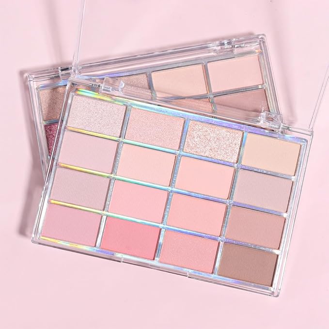 CAKAILA 16Colors Pink Nude Brown Basics Matte Eyeshadow Palette,Muted Pink Eye Shadow Makeup Travel Makeup Palette all in one Long Lasting Waterproof,Great for Travel Gift Kit