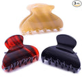 Womens Hair Clips Medium Claw Clips Tortoise Hair Jaw Clips Celluloid Hair Claw Clamps Acetate Hair Clip 3 Pack,Burgundy/Beige/Black