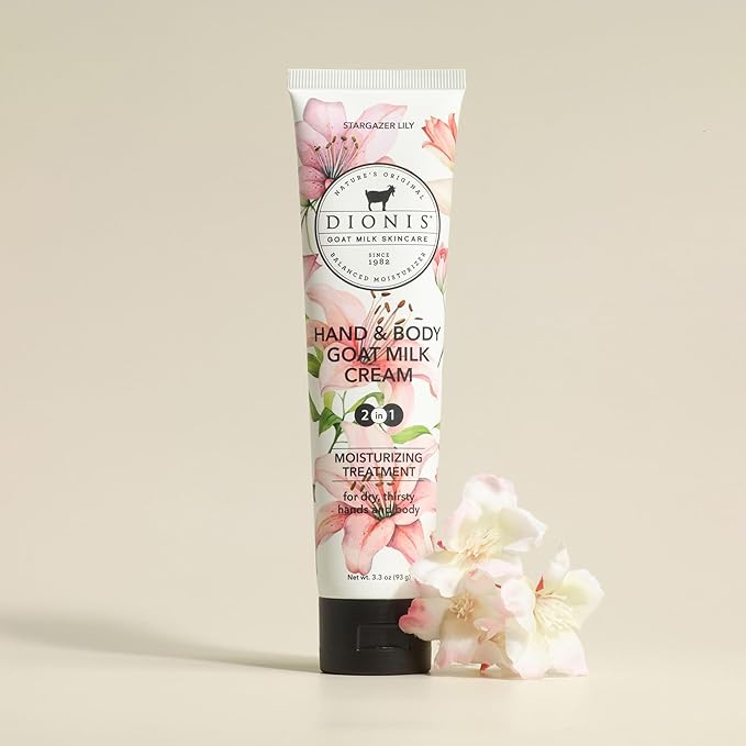 Dionis Goat Milk Hand & Body Cream Stargazer Lily 3.3oz