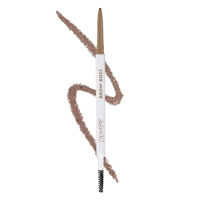 Colourpop Brow Boss Waterproof Eyebrow Pencil - Defining Brow Pencil with Precision Tip, Retractable Twist & Built-In Spoolie - 8-Hour Wear - Creates Natural Hair-Like Strokes - Taupe (0.003 oz)