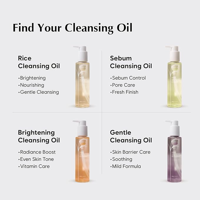 MIDHA Gentle Cleansing Oil with black rice & peptides,5.07fl.oz/150ml,Deep cleansing, Skin barrier support, Nourishing cleansing oil, Gentle Daily Cleanser, Moisture-locking cleanser
