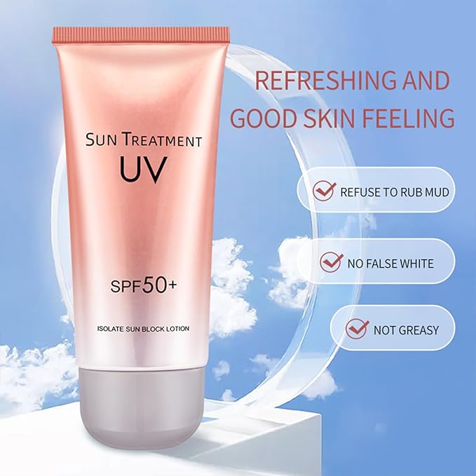 Sunscreen Lotion SPF 50 PA++++ Broad Spectrum UVA/UVB Protection, Lightweight Non-Greasy, Face & Body Sun Cream for All Skin Types