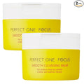 PERFECT ONE FOCUS Smooth Cleansing Balm Makeup Remover–Gentle Face Cleanser Makeup Cleansing Balm that Melts Away Makeup, Deep Pore Cleanser–Moisturizing Face Balm for All Skin Types, 2-Pack 75g x 2)