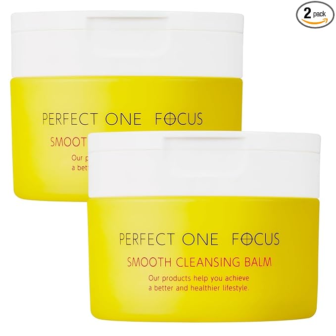 PERFECT ONE FOCUS Smooth Cleansing Balm Makeup Remover–Gentle Face Cleanser Makeup Cleansing Balm that Melts Away Makeup, Deep Pore Cleanser–Moisturizing Face Balm for All Skin Types, 2-Pack 75g x 2)