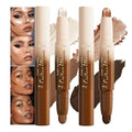 2Pcs Dual Ended Contour Stick Set, 25# + 26# Cream Concealer Highlighter, Waterproof No Transfer Long-Lasting 2-in-1 Face Contour Bronzer Sticks for Daily Makeup