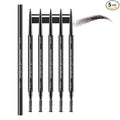 WanTuoluo Black Ultra-Fine Tip Eyebrow Pencils Pack for Women, 5Pcs Mechanical Precise Brow Pencil with Brush,Draws Tiny Brow Hairs, Defines, Fills Brows, Shapes, Contours, Combs, Waterproof