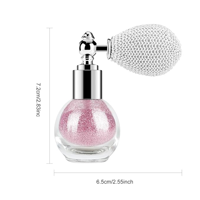 KYDA Glitter Powder Spray, Loose Shimmer Powder, Highlighter Spray Makeup for Face Body Hair, Lasting Glitter Hairspray, Cosmetic Sparkling Body Makeup, Rose Pink