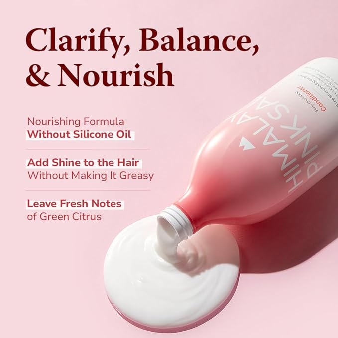 HIMALAYA PINKSALT Scalp Nourishing Conditioner - Clarifying Conditioner for Build Up & Moisture - Hydrating for Dry Hair with Natural Oil - Silicone-Free, Sulfate Free, 21.1 oz.