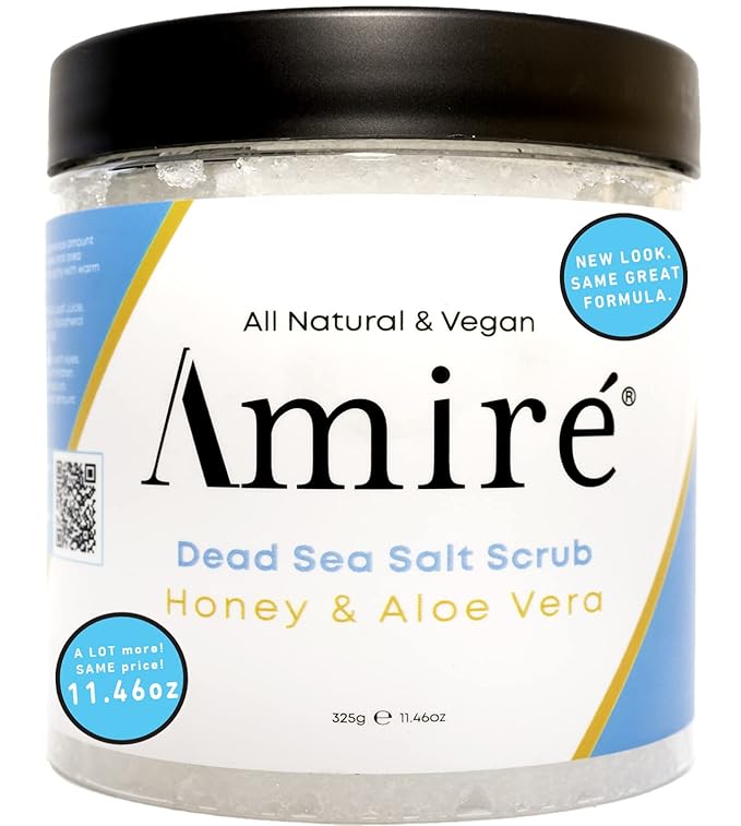 Dead Sea Minerals Foam Exfoliating Body Scrub with Honey and Aloe Vera, Moisturize, Hydrate, and Purify your Skin, Infused with Vitamin E, Great to Reduce Severity of Acne Breakouts. 11.46oz, 325g