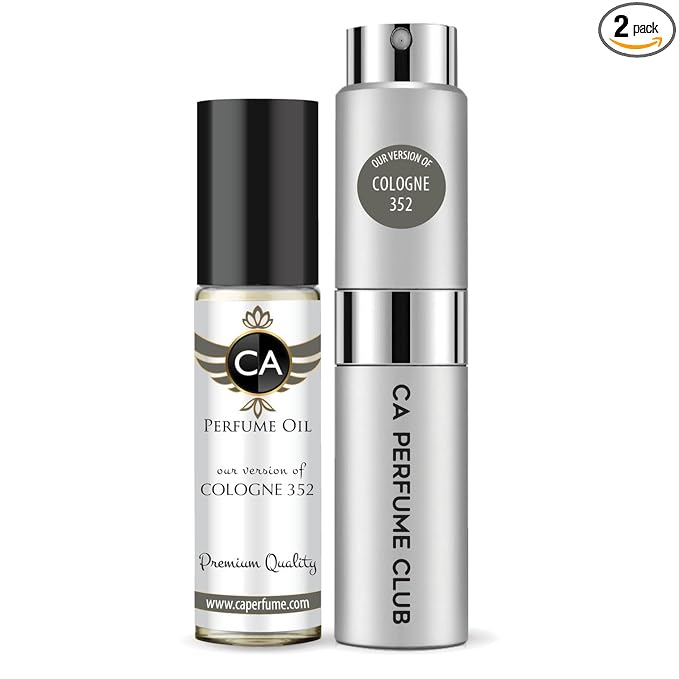 CA Perfume Duo Impression of Cologne 352 For Women And Men Perfume Layering Set Long Lasting Travel Size EDP + Body Oil Roll-On Bottle 0.27 Fl Oz+0.33 Fl Oz