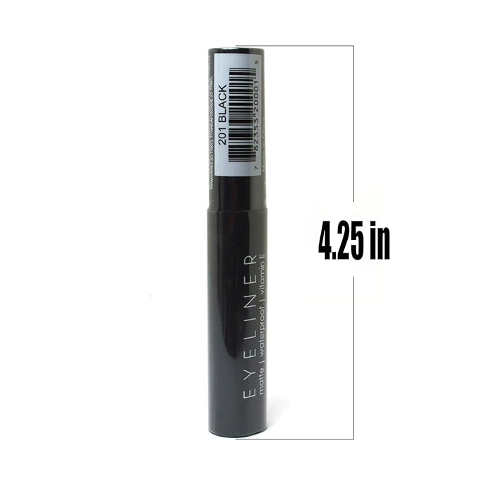 Italia-Deluxe Makeup 1 Classic Liquid Eyeliner 201 Matte Black Eye Liner Vitamin E + ZipBag