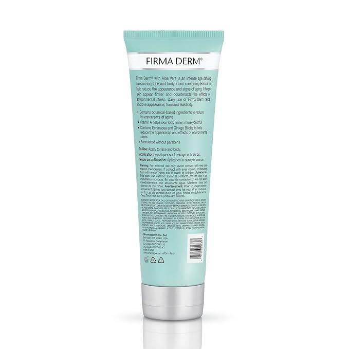 Pharmagel Firma Derm Anti‑Aging Lotion – Daily Vitamin A+C+E Moisturizer for Firmer, Younger-Looking Skin – Botanical Firming & Hydrating Body & Face Cream – 8.5 fl oz